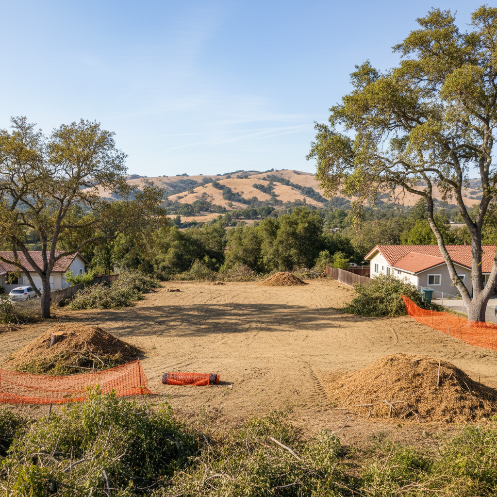 Completed land clearing work at a residential property in San Lorenzo, CA