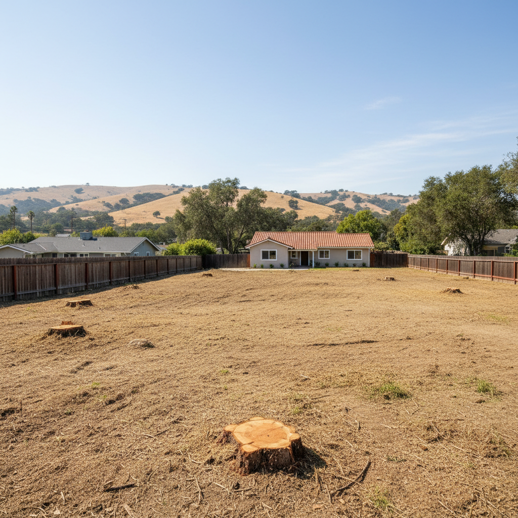 Completed lot clearing work at a residential property in Hayward, CA