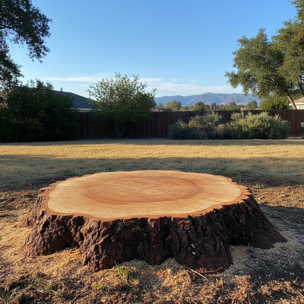 Completed tree removal work at a residential property in Milpitas, CA