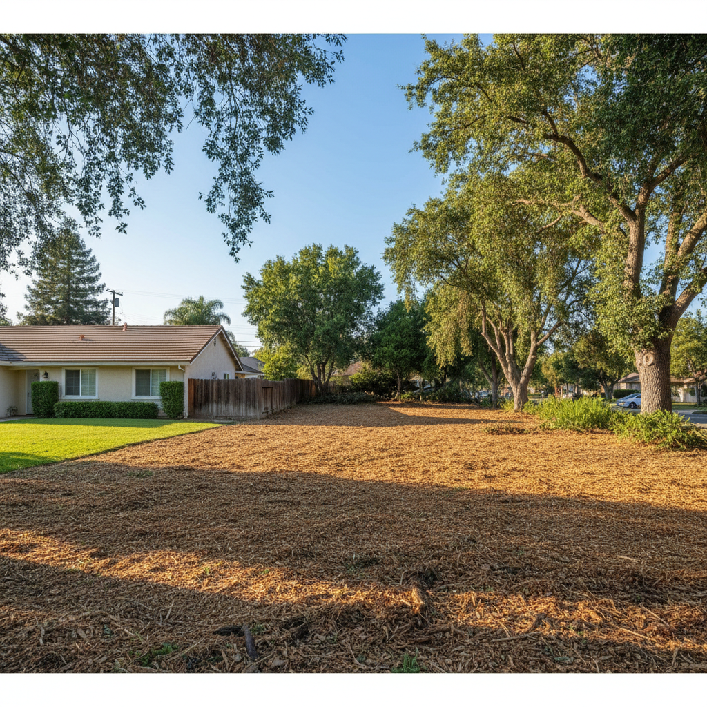 Completed land clearing work at a residential property in Garden Grove, CA