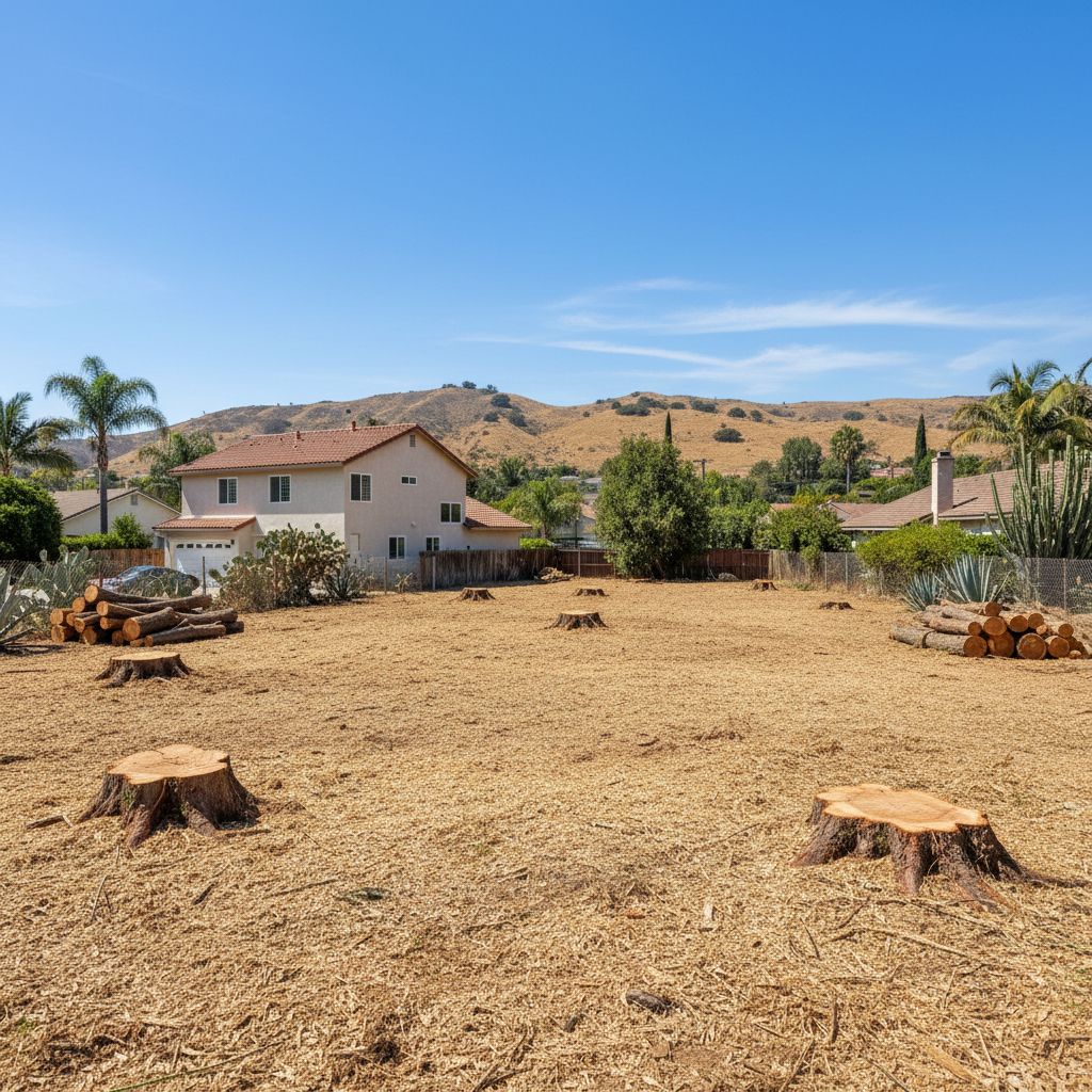 Completed lot clearing work at a residential property in Hawthorne, CA