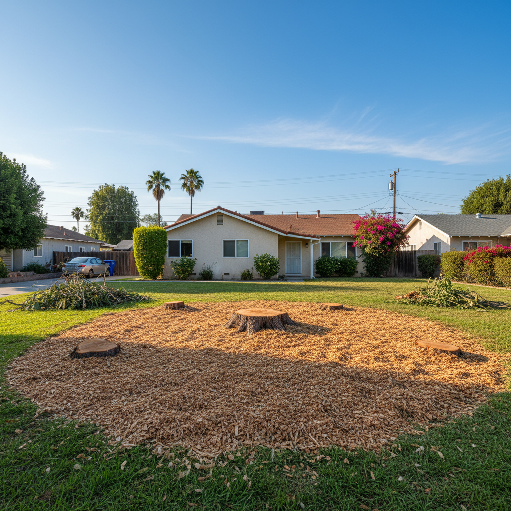 Completed tree removal work at a residential property in Lynwood, CA
