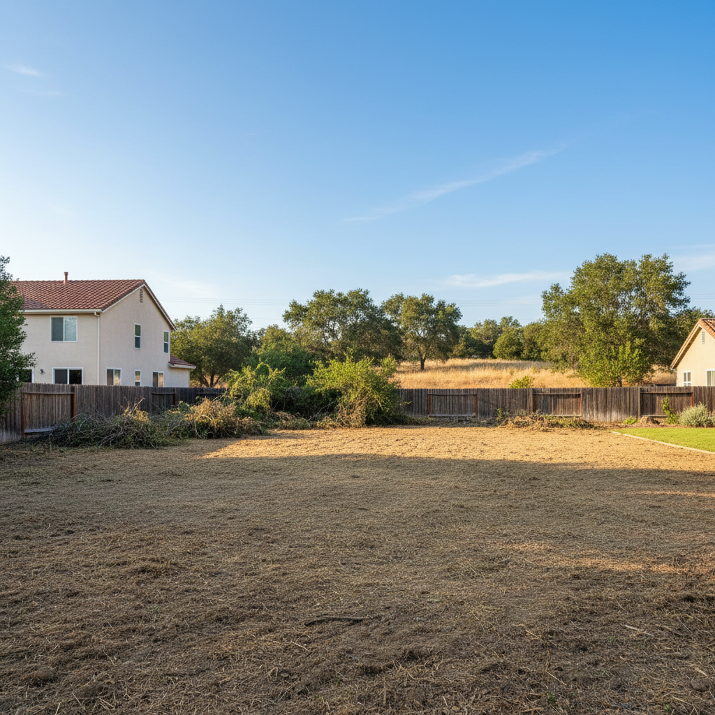 Completed land clearing work at a residential property in Davis, CA