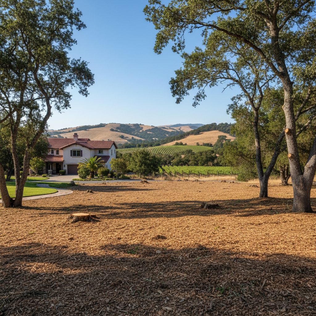 Completed lot clearing work at a residential property in Napa, CA