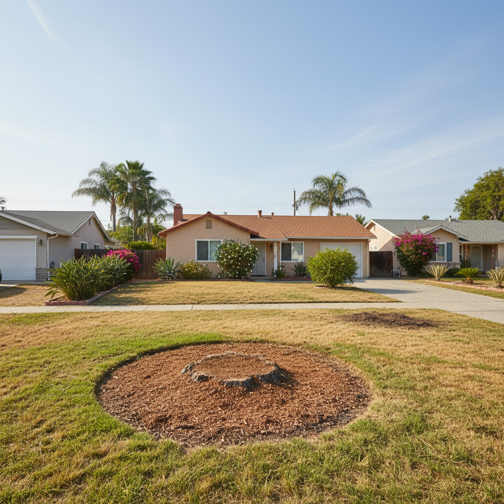 Completed stump grinding & removal work at a residential property in National City, CA