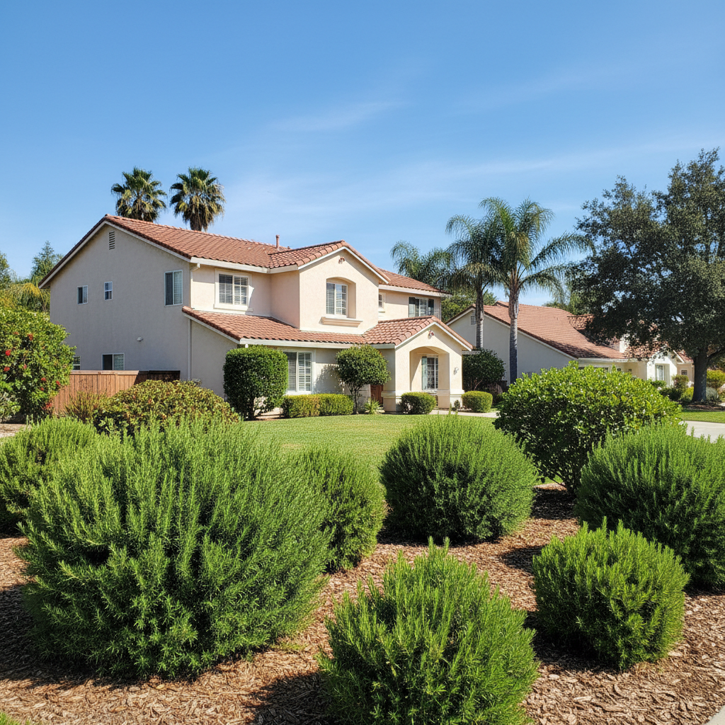 Completed shrub & bush trimming work at a residential property in Camarillo, CA