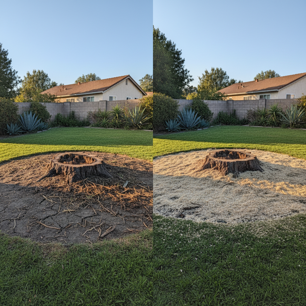 Completed stump grinding & removal work at a residential property in Inglewood, CA