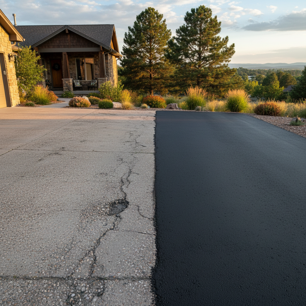 Completed slurry coating work at a residential property in Loveland, CO