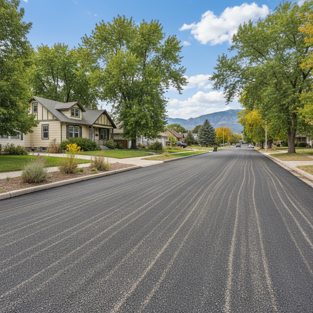 Completed asphalt milling work at a residential property in Fort Collins, CO