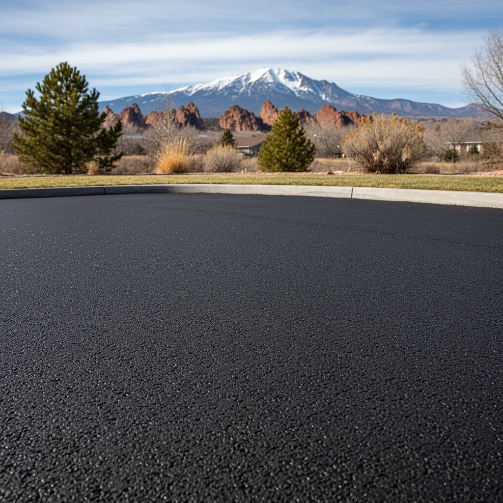Completed residential asphalt work at a residential property in Colorado Springs, CO
