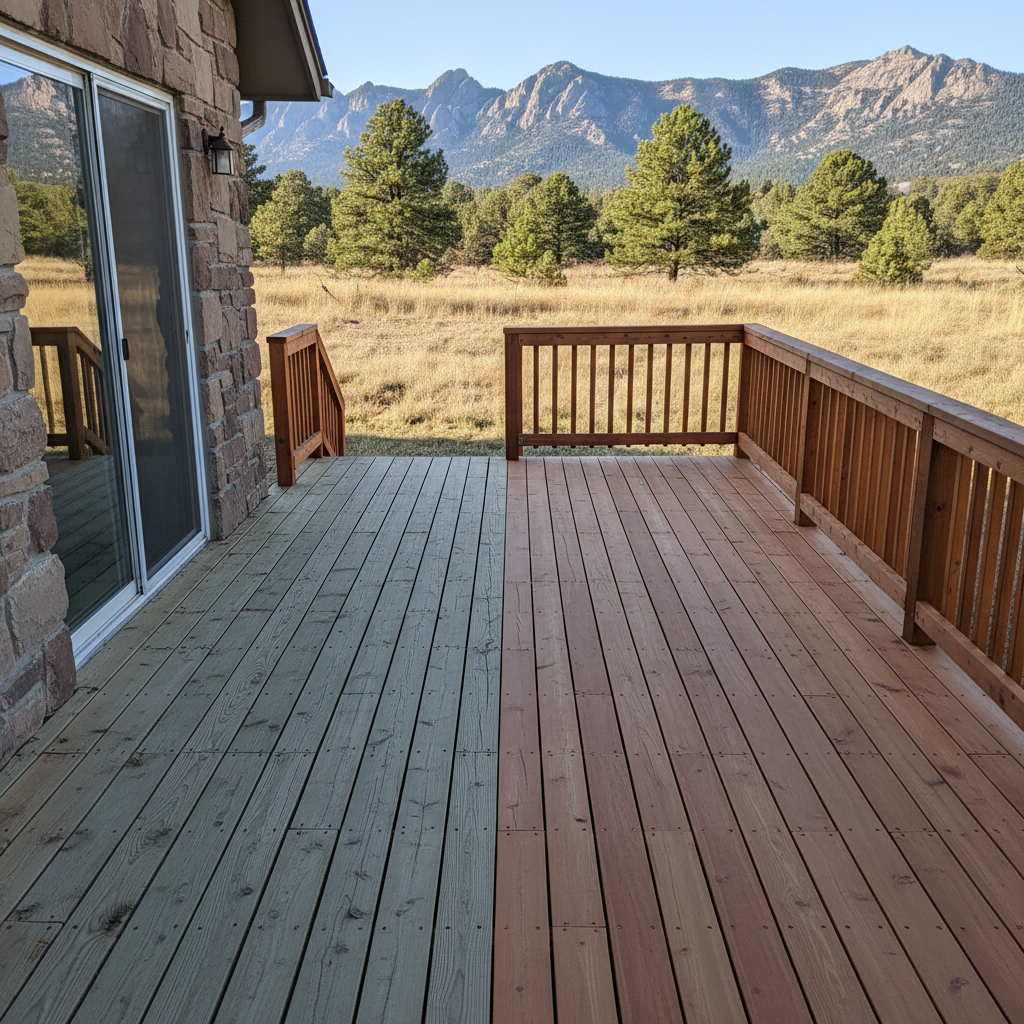 Completed deck repair work at a residential property in Boulder, CO