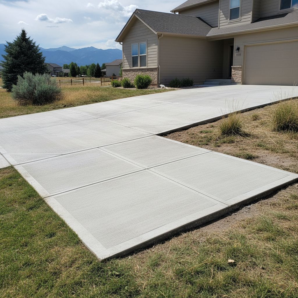 Completed concrete repair work at a residential property in Aurora, CO