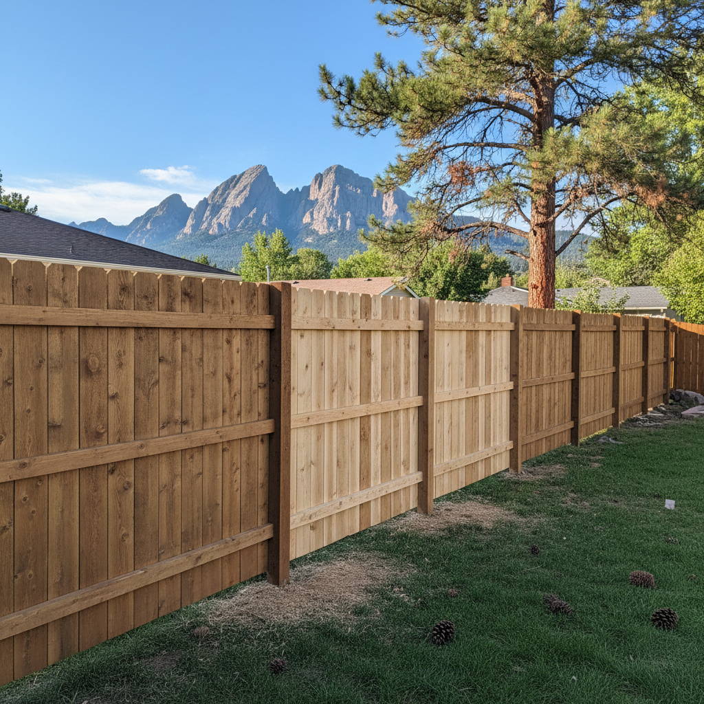 Completed fence repair work at a residential property in Boulder, CO