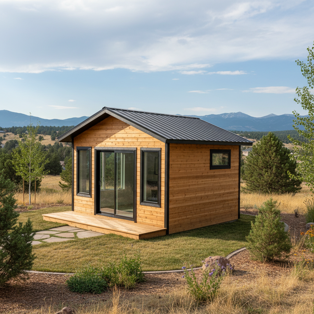 Completed office sheds work at a residential property in Fort Collins, CO