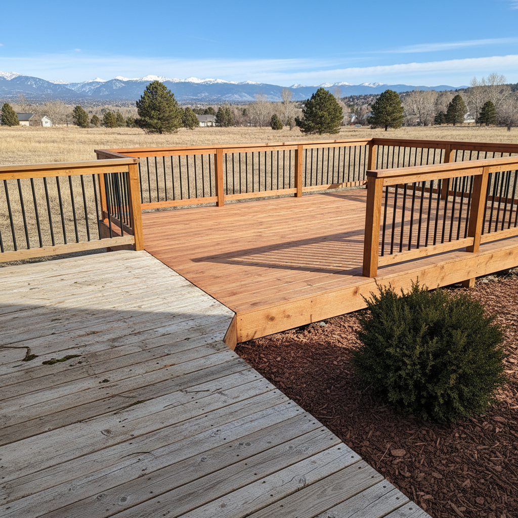 Completed deck repair work at a residential property in Denver, CO