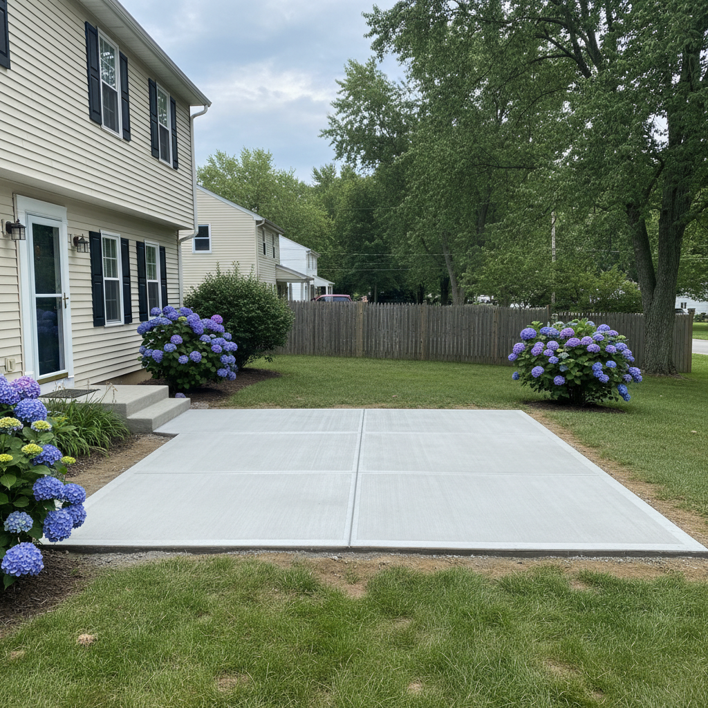 Completed concrete repair work at a residential property in Manchester, CT