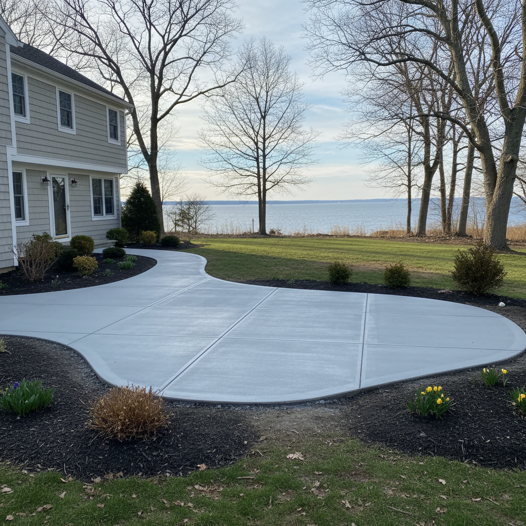Completed concrete installation work at a residential property in East Haven, CT