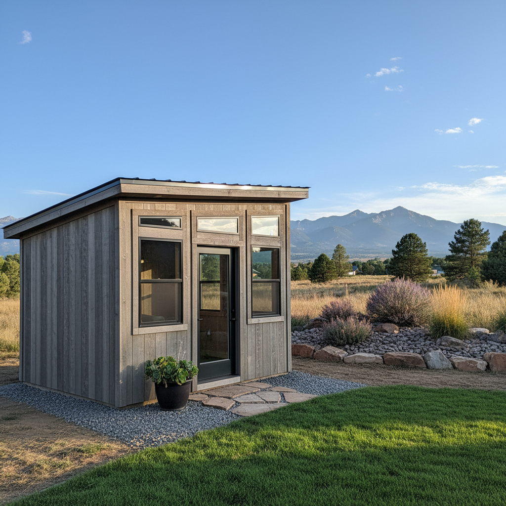 Completed office sheds work at a residential property in Loveland, CO