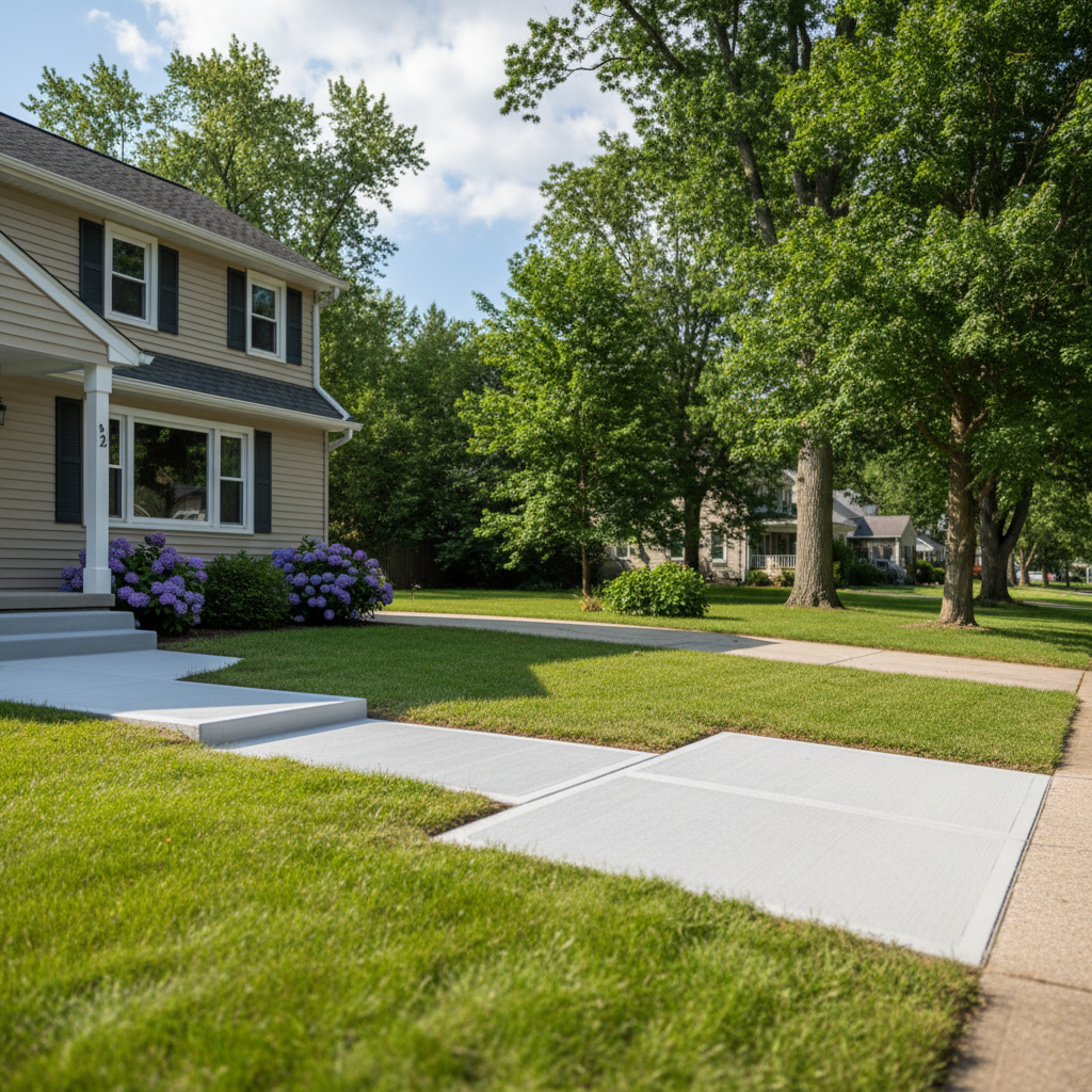 Completed concrete repair work at a residential property in Hartford, CT