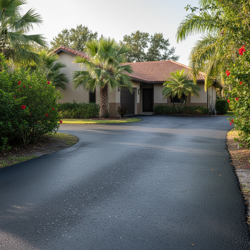 Completed commercial asphalt work at a residential property in St James City, FL