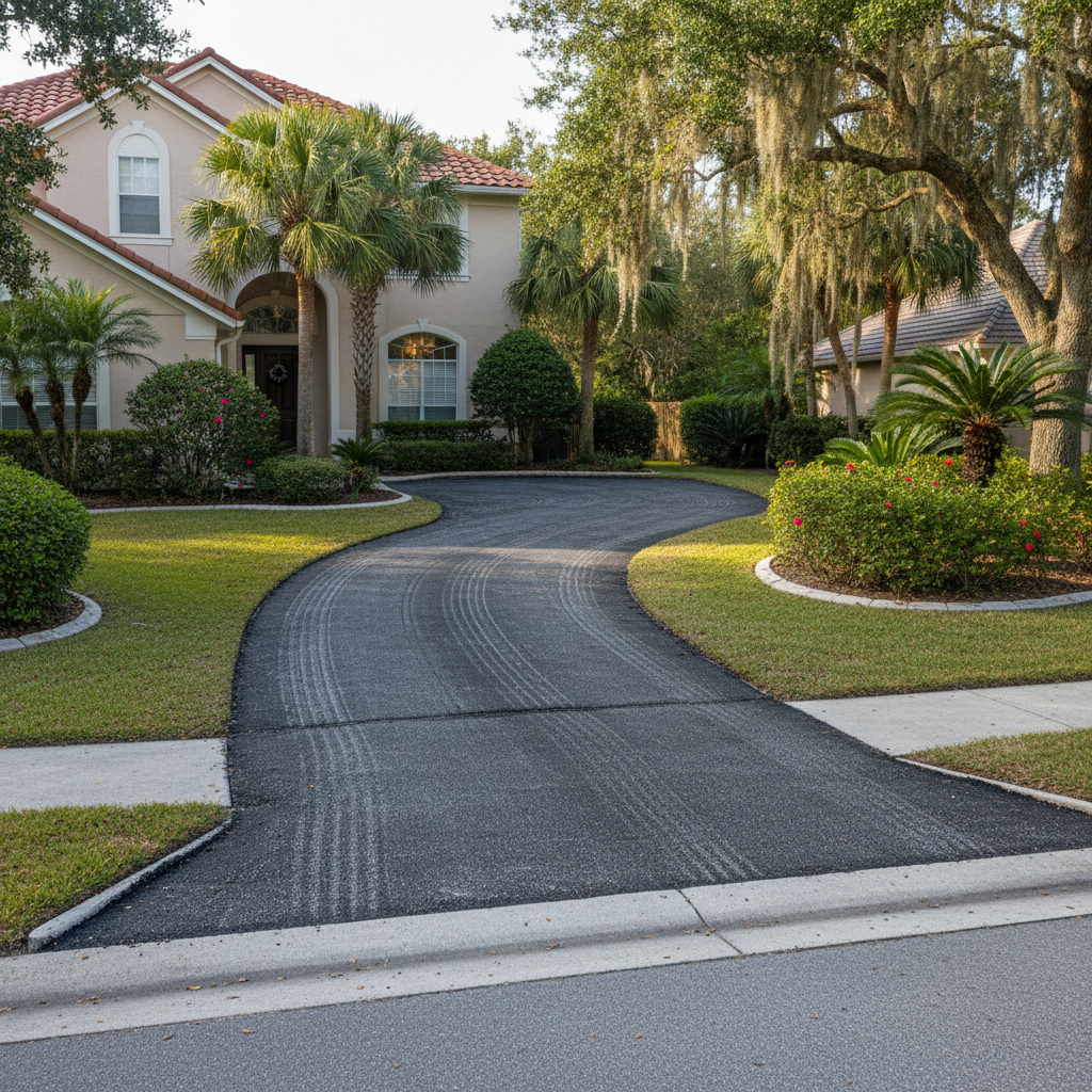 Completed asphalt milling work at a residential property in Jacksonville, FL