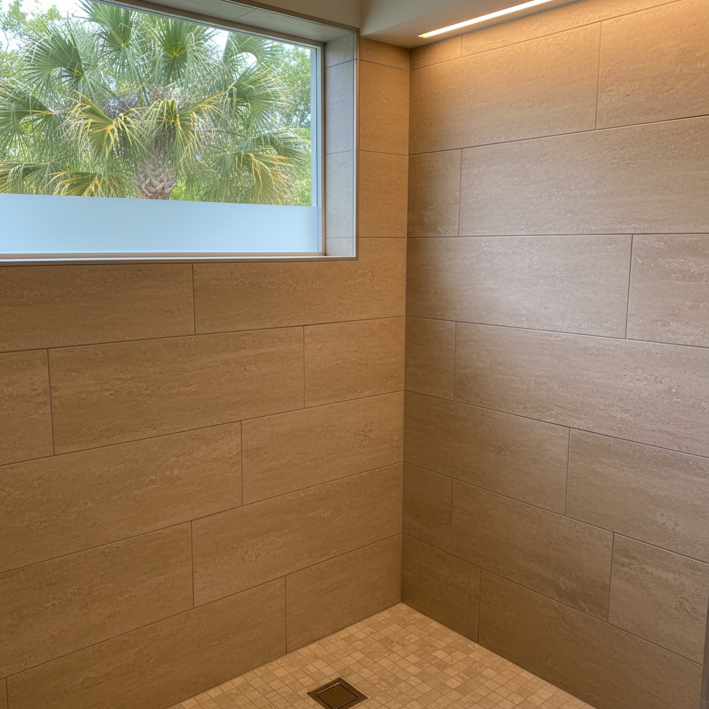 Completed shower replacement work at a residential property in Panama City, FL