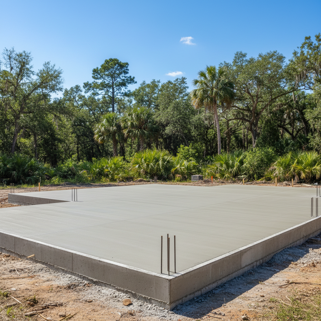 Completed concrete foundations work at a residential property in Tallahassee, FL