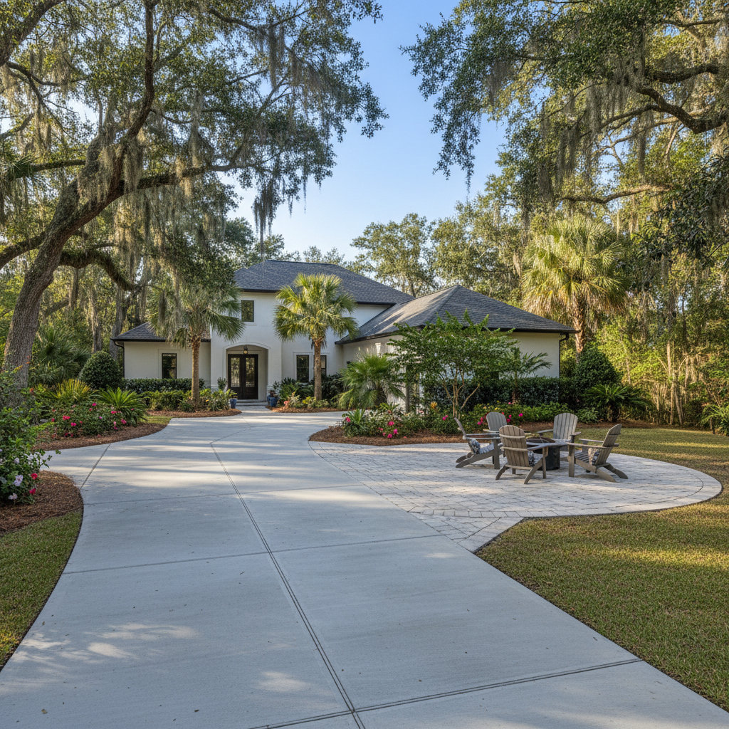 Completed concrete flatwork work at a residential property in Tallahassee, FL