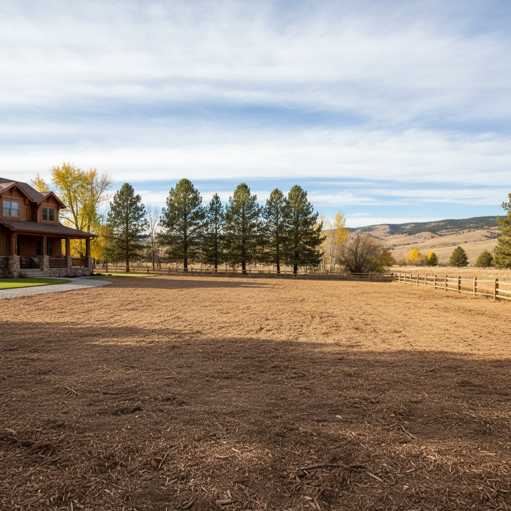 Completed land clearing work at a residential property in Great Falls, MT