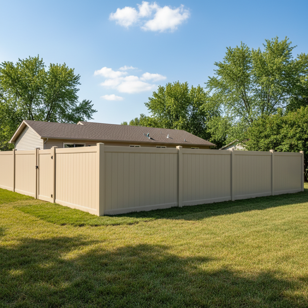 Completed privacy fence installation work at a residential property in Fremont, NE