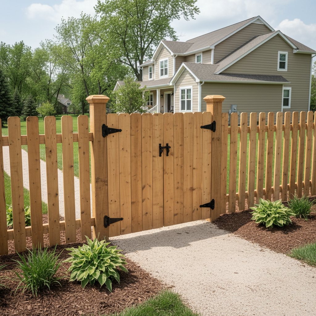 Completed gate installation work at a residential property in Bellevue, NE