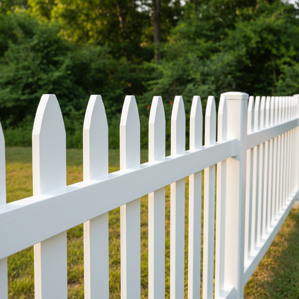 Completed fence painting work at a residential property in Fayetteville, NC