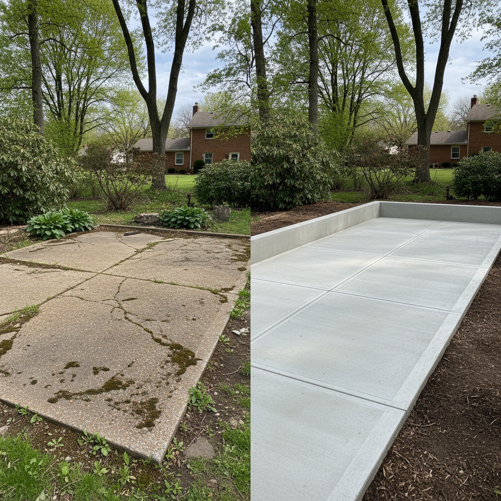 Completed concrete foundations work at a residential property in Akron, OH