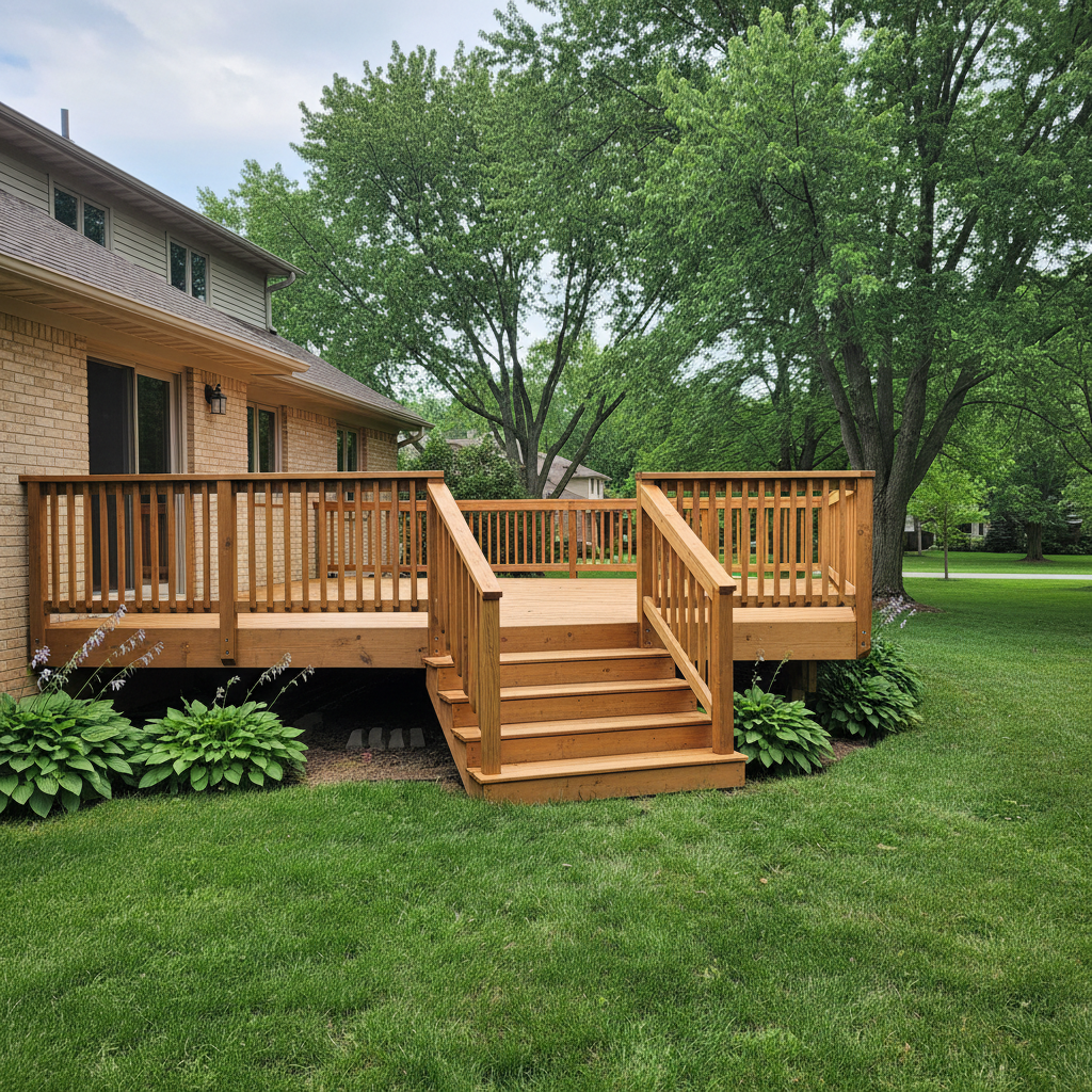 Completed deck repair work at a residential property in Toledo, OH
