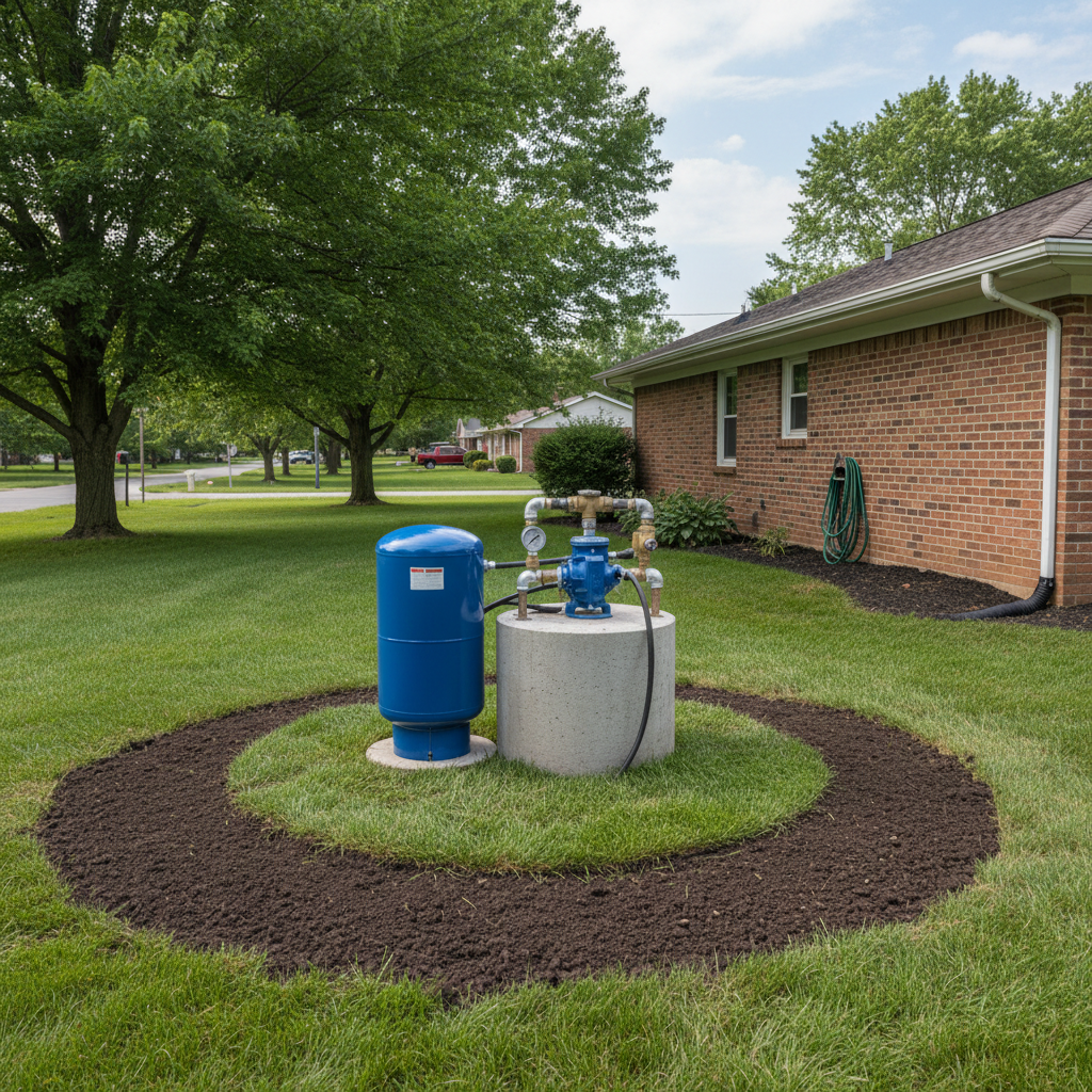 Completed pump repair work at a residential property in Akron, OH
