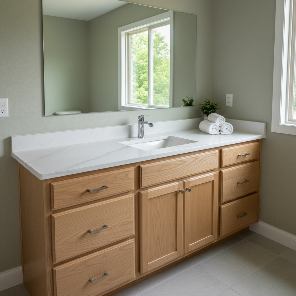 Completed vanity and sink installation work at a residential property in Tahlequah, OK