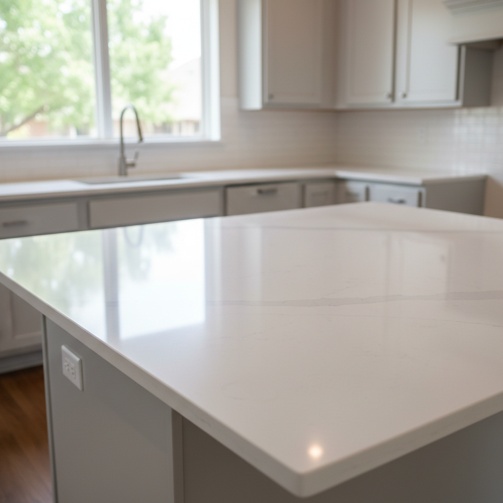 Completed kitchen island installation work at a residential property in Broken Arrow, OK