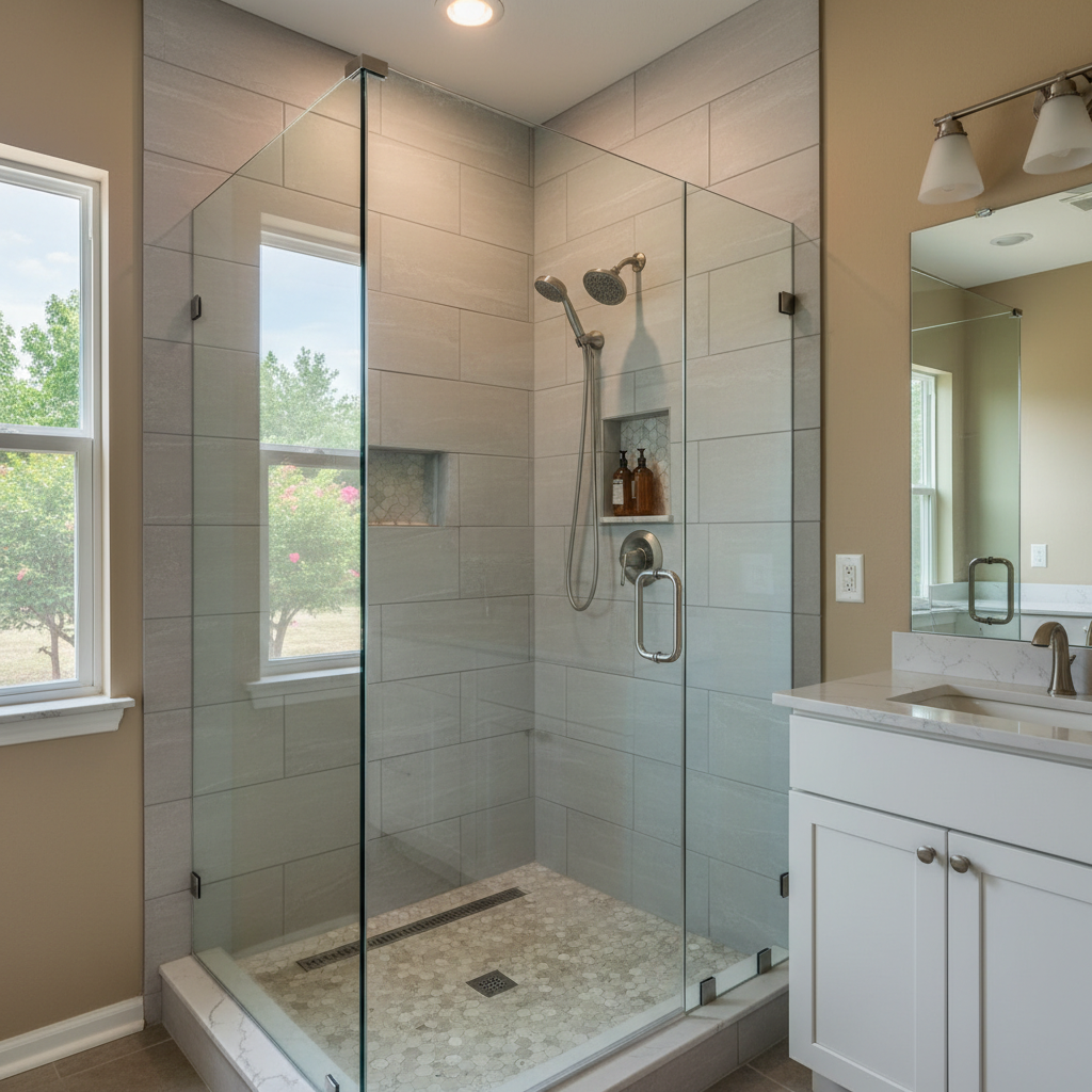 Completed shower replacement work at a residential property in Claremore, OK
