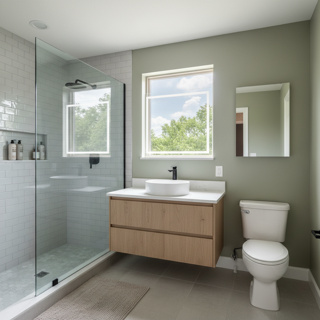 Completed bathroom modernization work at a residential property in Owasso, OK