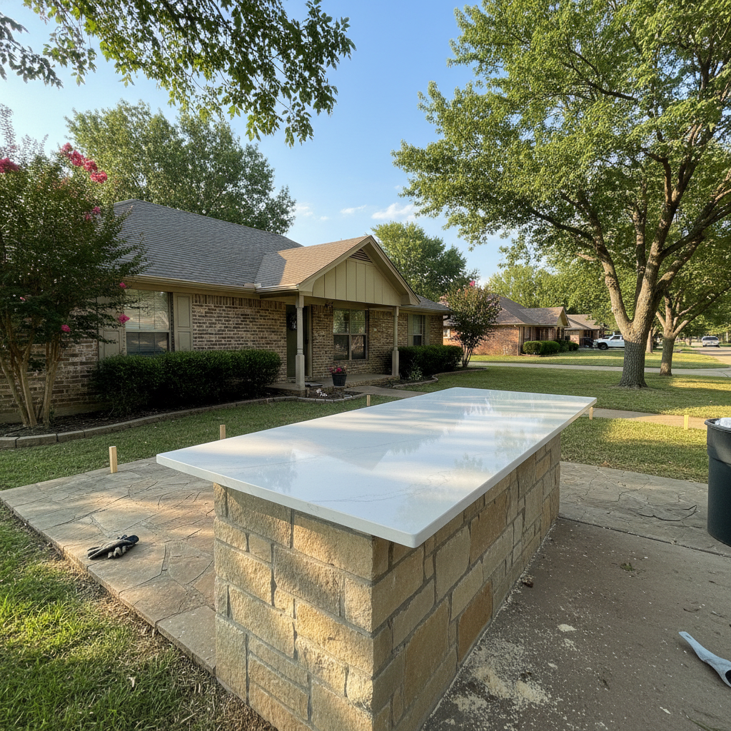 Completed countertop installation work at a residential property in Broken Arrow, OK