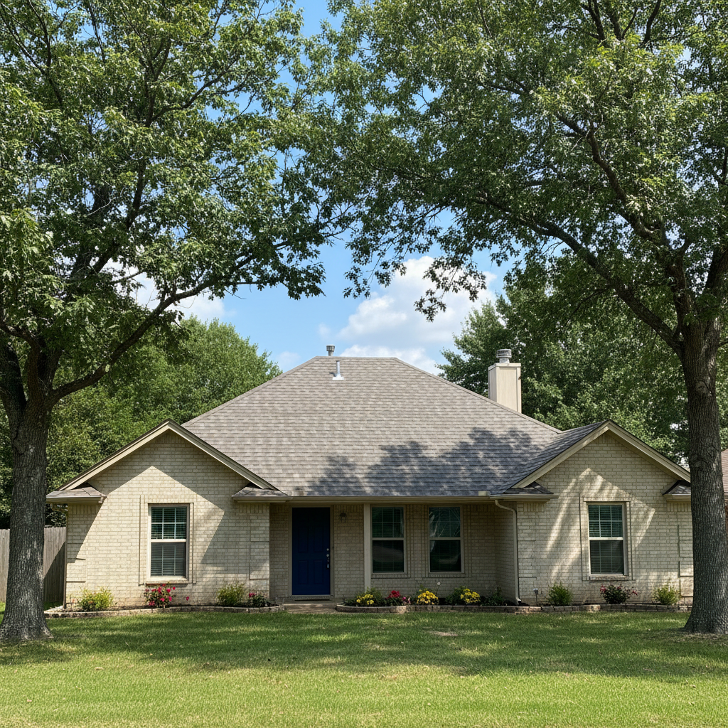 Completed storm damage repair work at a residential property in Moore, OK