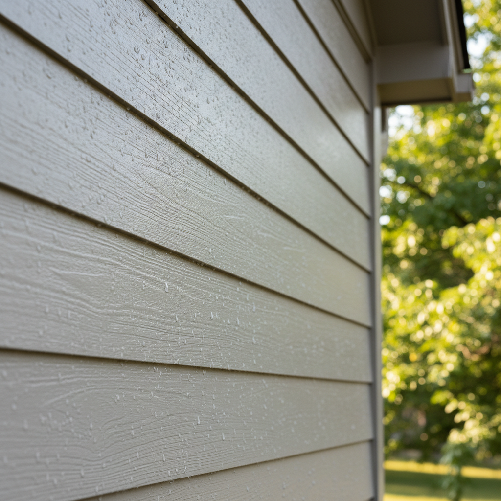 Completed siding cleaning work at a residential property in Moore, OK