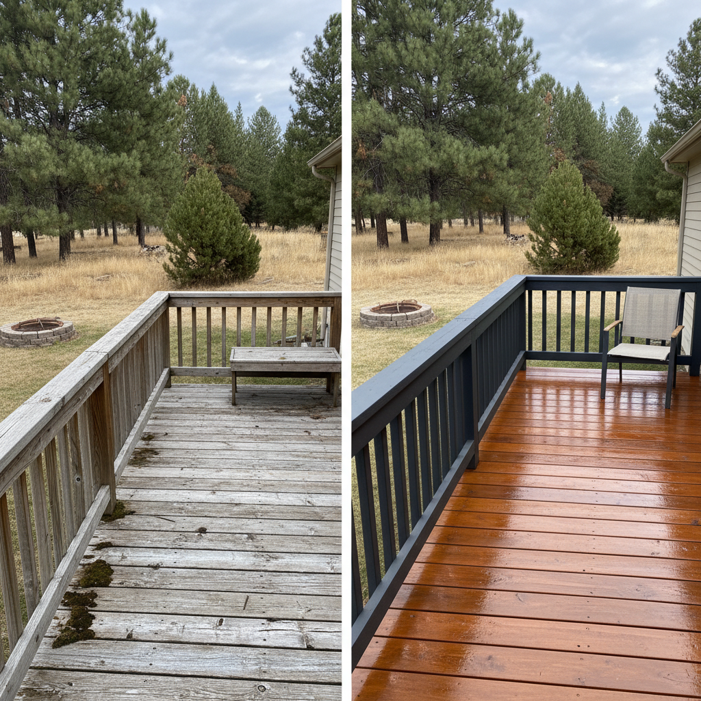 Completed deck painting & staining work at a residential property in Bend, OR