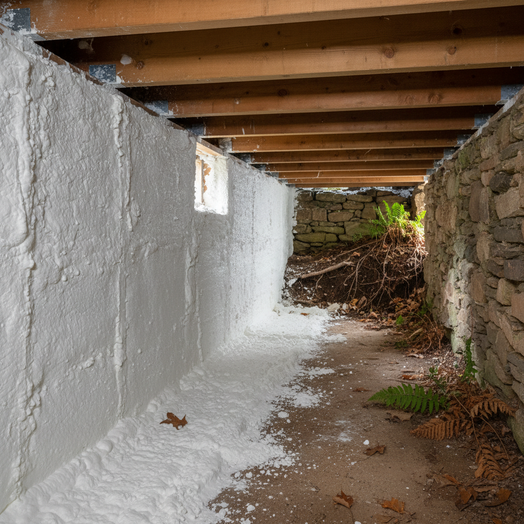 Completed crawl space insulation work at a residential property in Philadelphia, PA