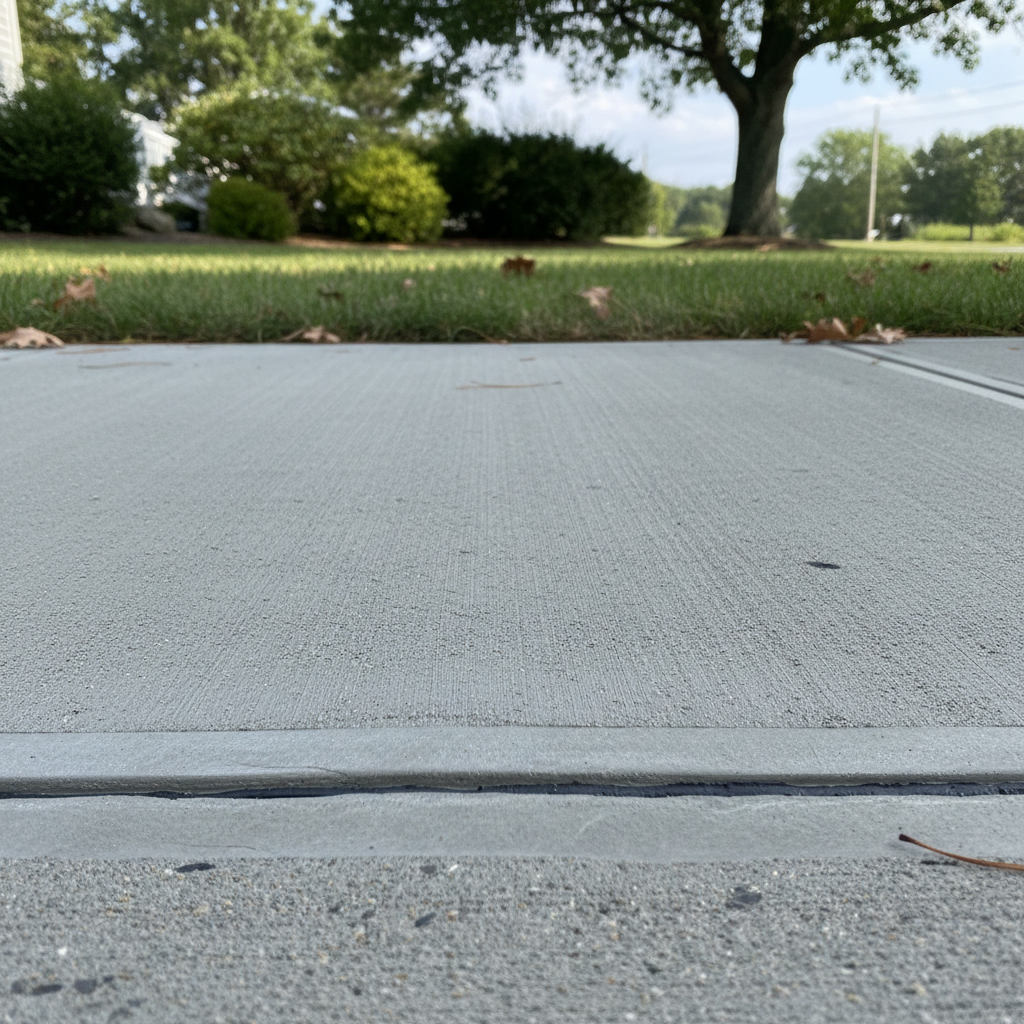 Completed concrete sidewalks work at a residential property in Barrington, RI