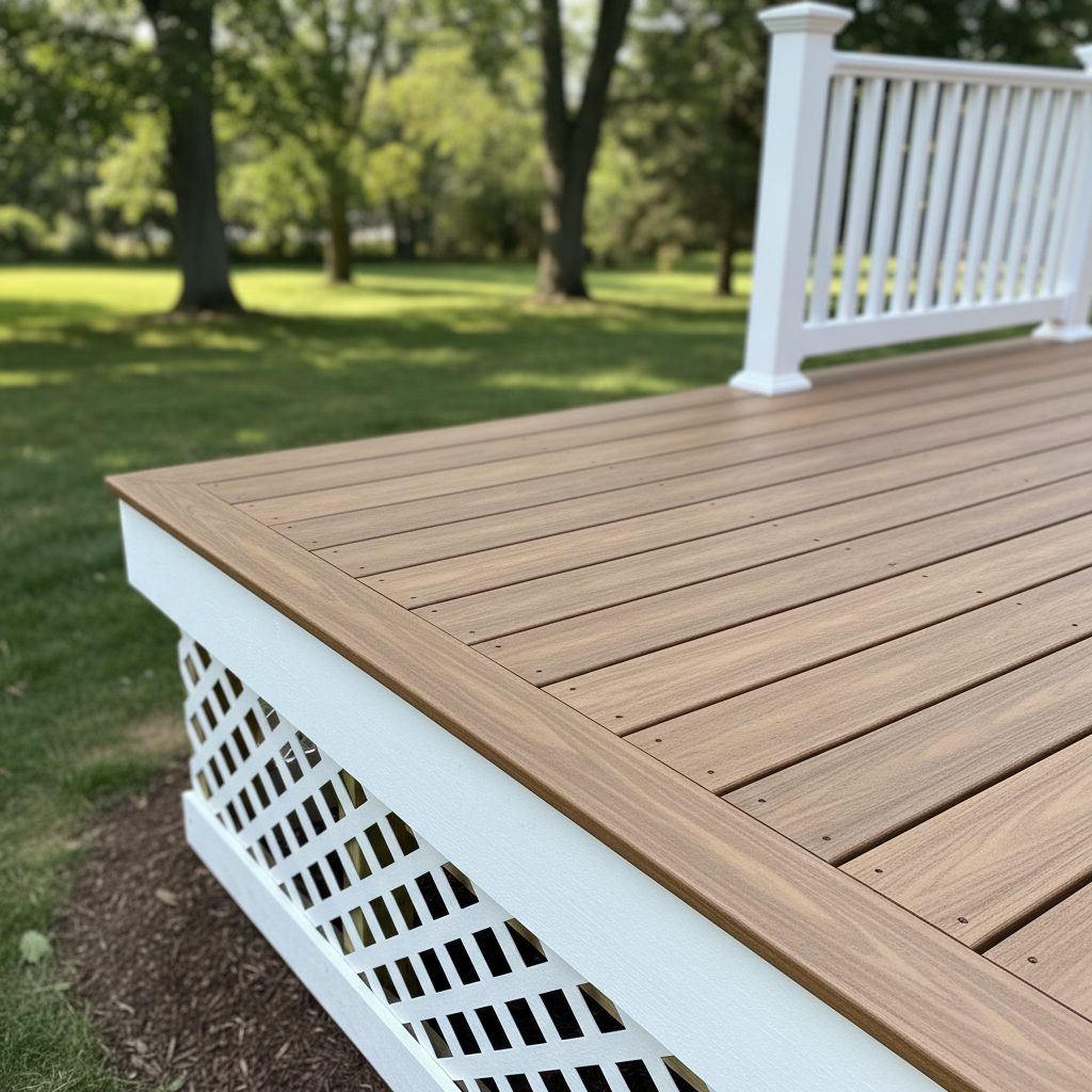 Completed deck construction work at a residential property in Pawtucket, RI
