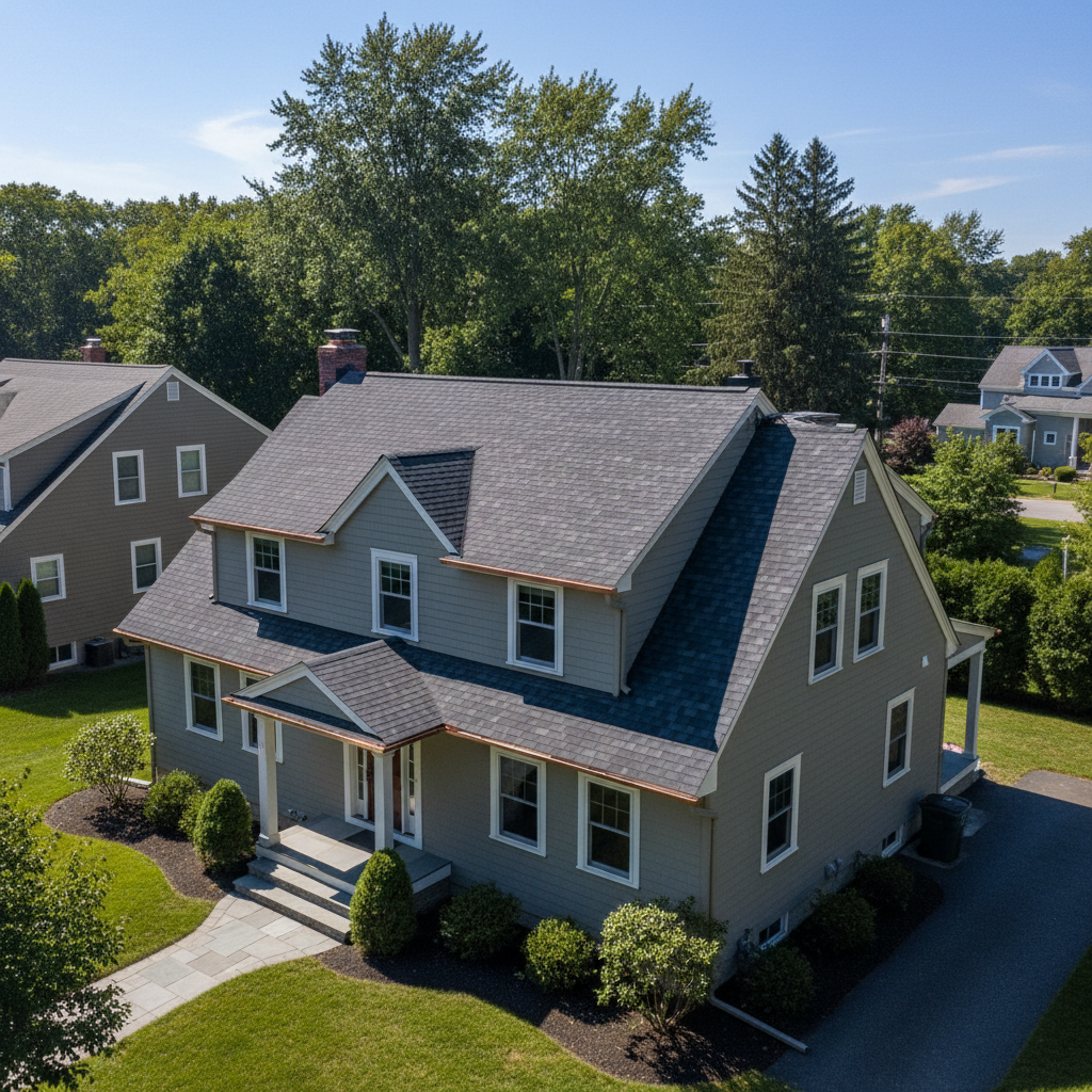 Completed new construction roofing work at a residential property in Warwick, RI