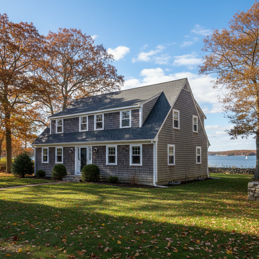Completed roof installation work at a residential property in Bristol, RI