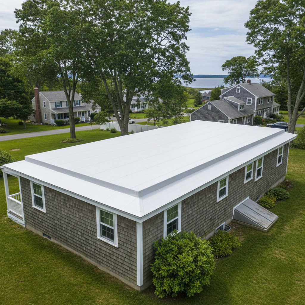 Completed commercial tpo roofing work at a residential property in Warwick, RI