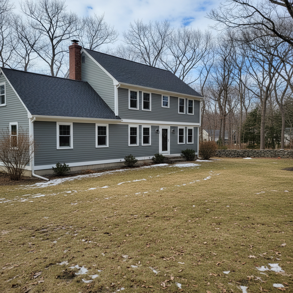 Completed roof installation work at a residential property in Wakefield, RI